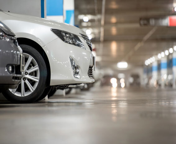 This image shows a white car parked.