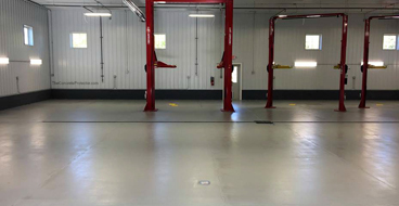 This image shows an industrial plant that has an epoxy floor.