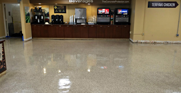 Commercial Epoxy Floor This image shows a commercial canteen.