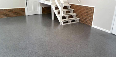 Epoxy Garage Floor Coating This image shows a garage floor with flake epoxy painted floor.