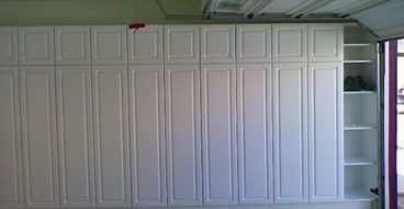 garage storage cabinets This image shows custom cabinets in a garage.