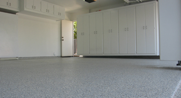 This image shows custom cabinets in a garage.